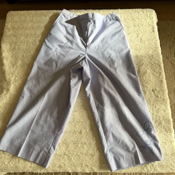 Alfred Dunner Light Blue Embroidered Pants - Picture 1 of 6